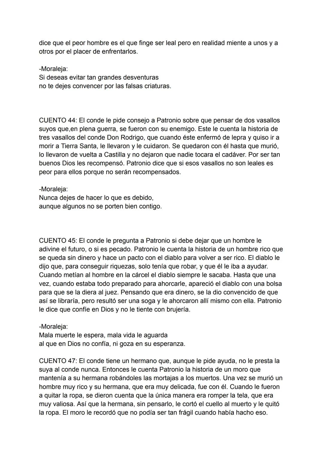 CUENTO 1: Un amigo del conde le ofrece venderle sus tierras y el conde le pide
consejo a Patronio. Este le cuenta la historia de un ministro