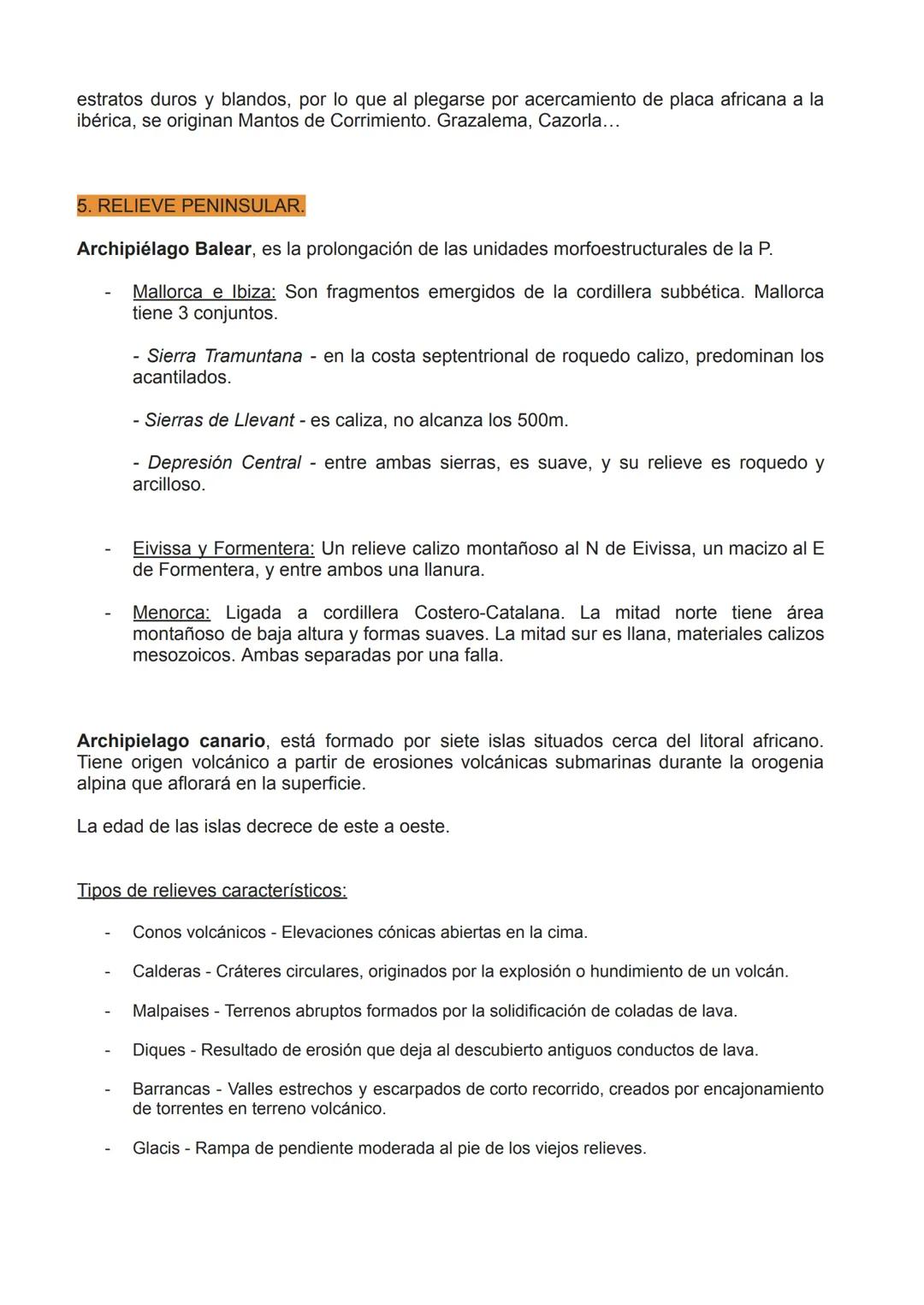 Océano
Atlántico
GEOGRAFÍA T1.
- El relieve es el conjunto de formas que presenta la superficie terrestre. Estas son el resultado de una
est