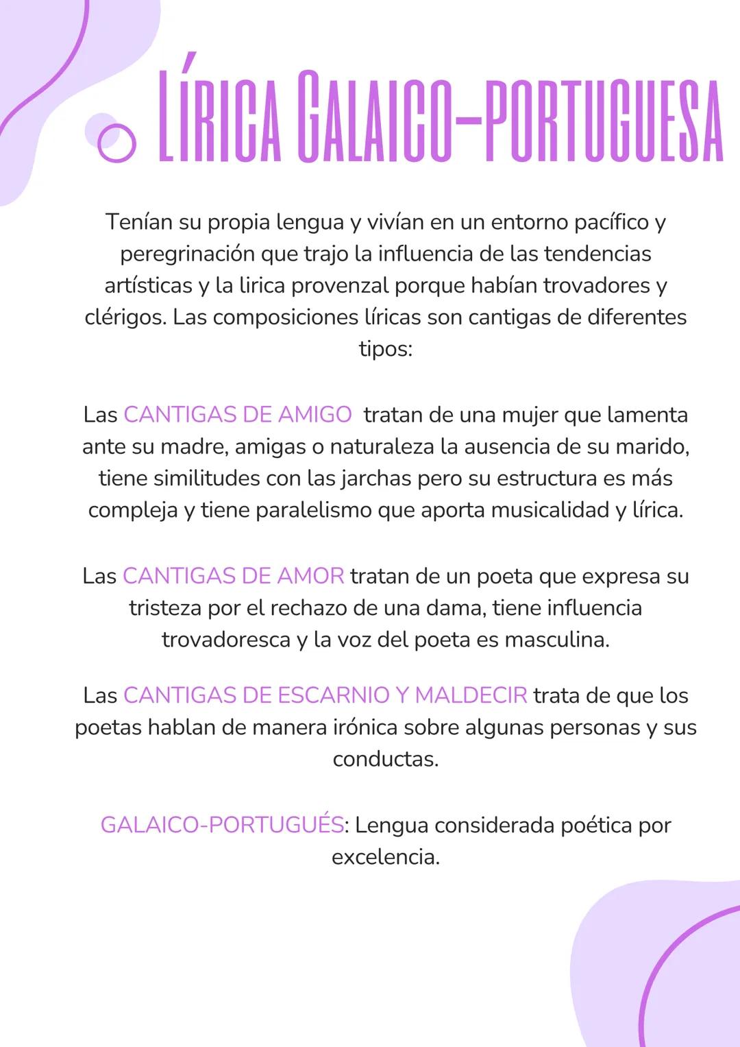# APUNTES
LITERATURA # Índice
1
Lírica popular
1.1
Lírica mozárabe
1.2
Lírica Castellana
1.3
Lírica Galaico-Portuguesa
2
Narrativa en