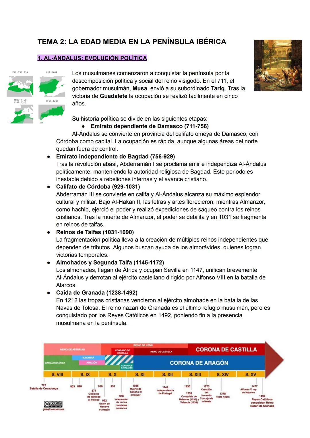 711-756-929
1086-1155
1147-1212
TEMA 2: LA EDAD MEDIA EN LA PENÍNSULA IBÉRICA
1. AL-ANDALUS: EVOLUCIÓN POLÍTICA
929-1031
1238-1492
•
Los mus