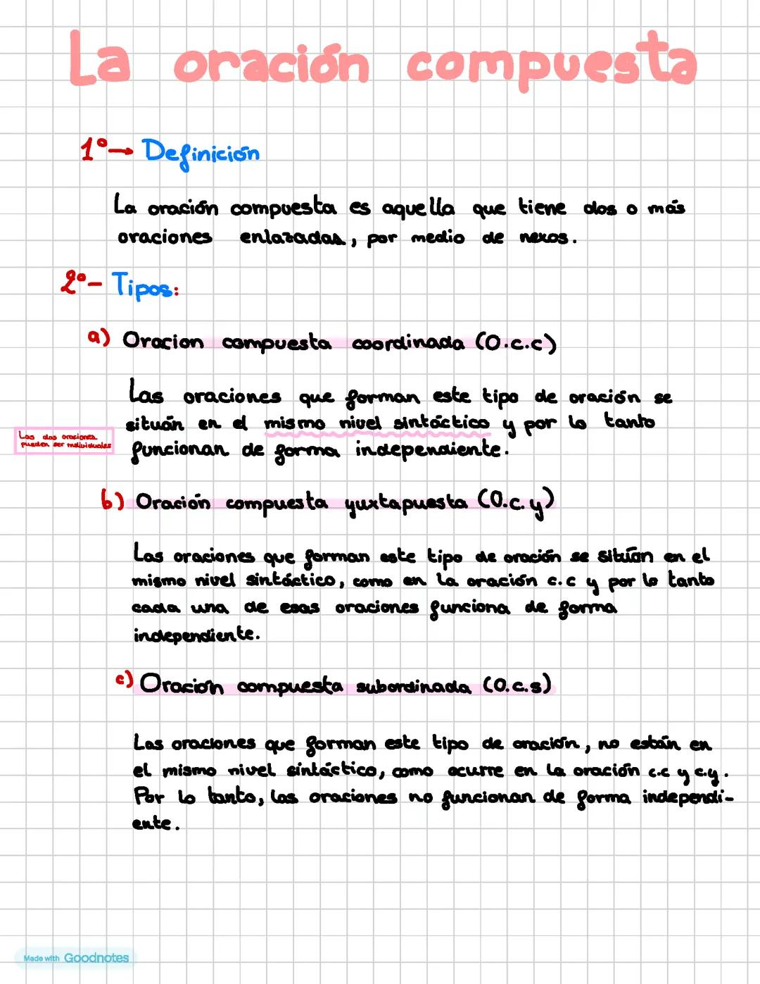 La oración compuesta (coordinada)