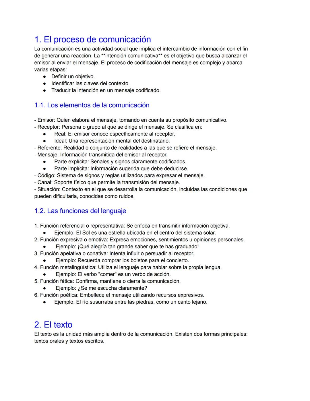 Lengua: El proceso de la comunicación