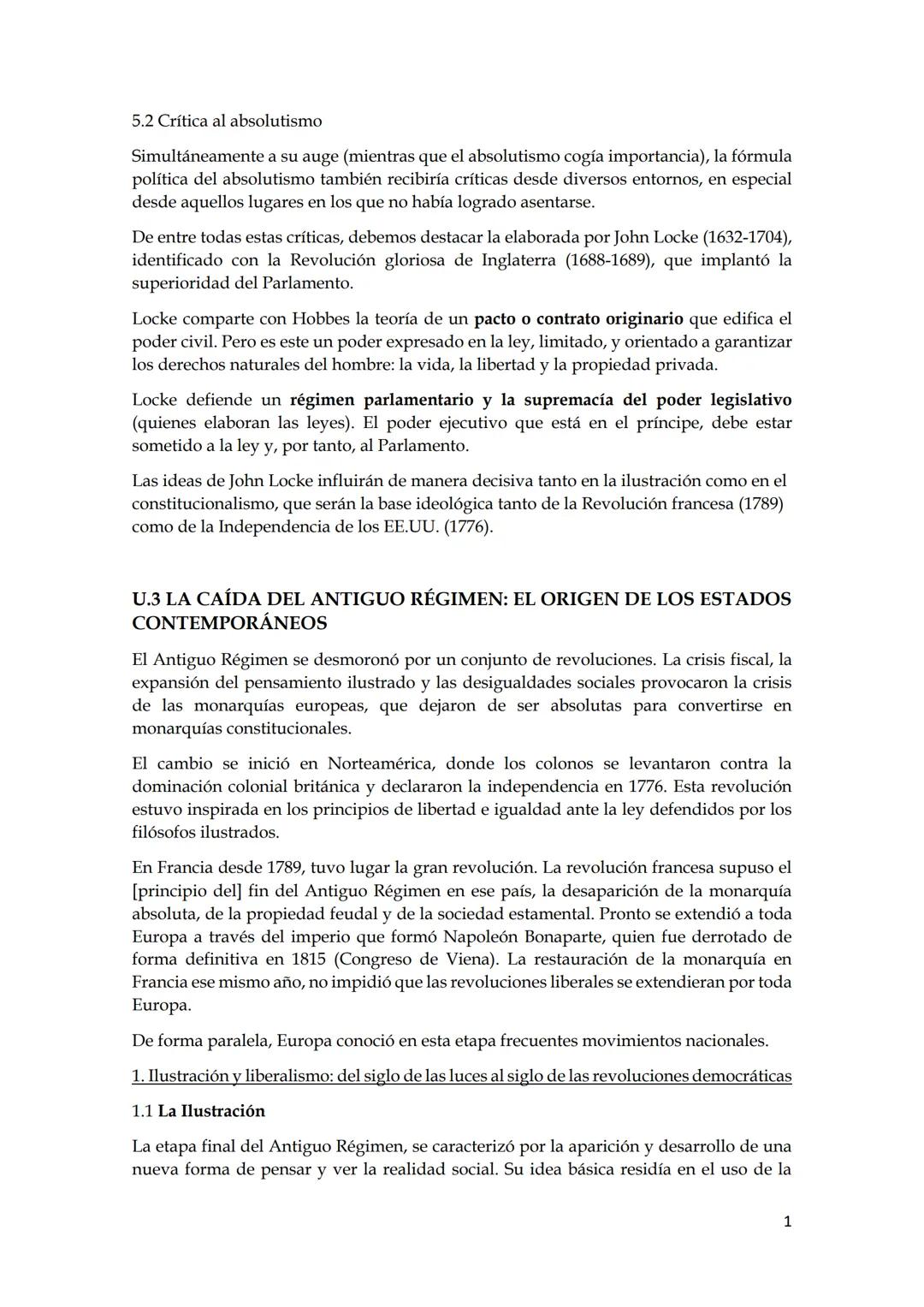 5.2 Crítica al absolutismo
Simultáneamente a su auge (mientras que el absolutismo cogía importancia), la fórmula
política del absolutismo t