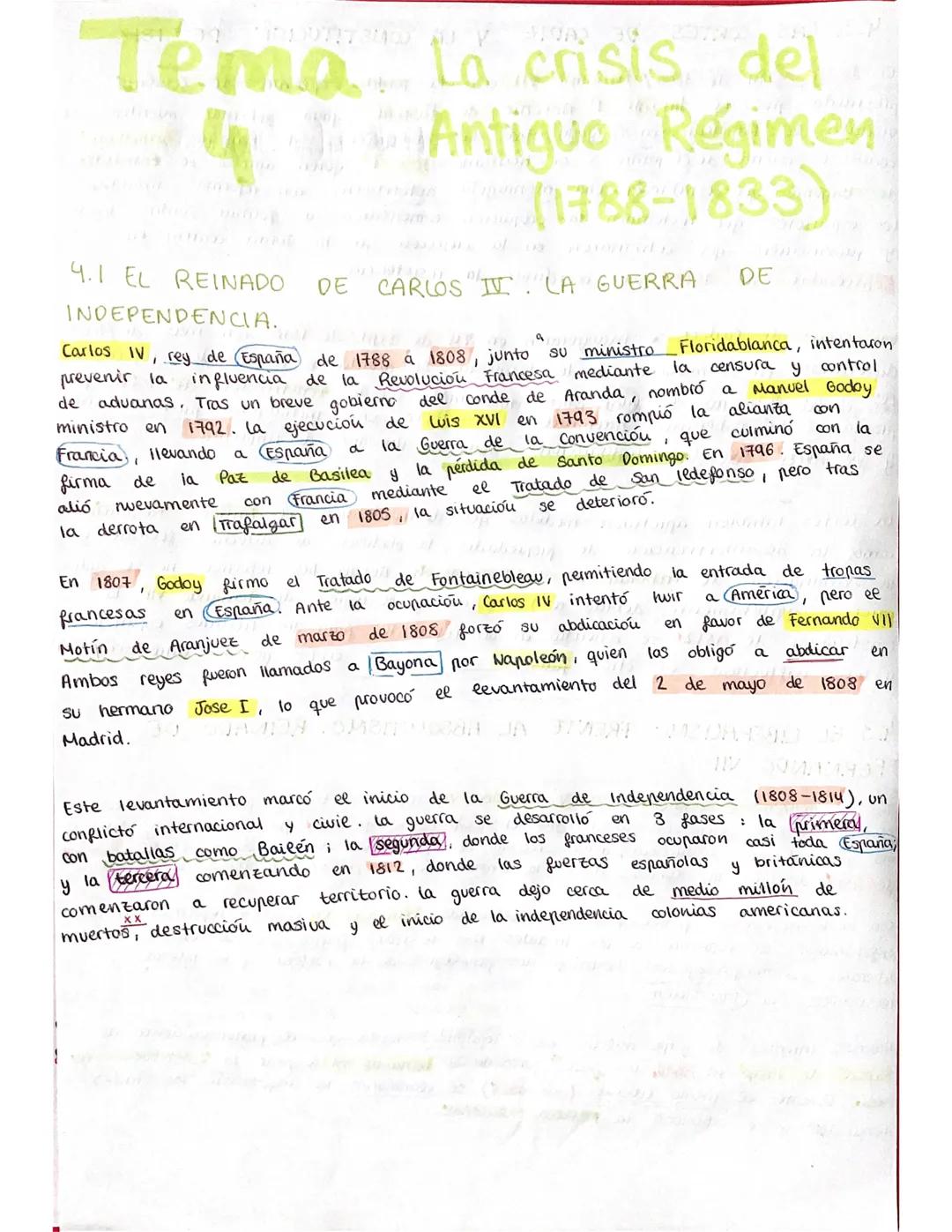 Tema 4 Historia de España 2°BACH