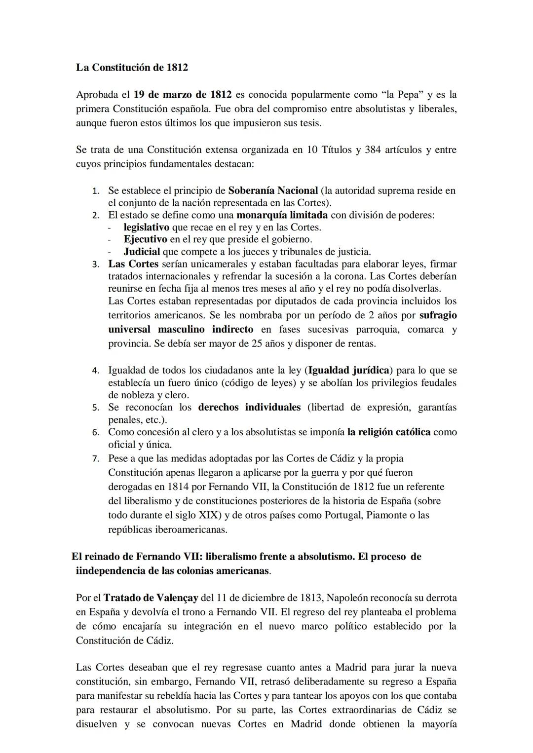 # CRISIS DEL ANTIGUO RÉGIMEN (1788-1833). LIBERALISMO FRENTE A
ABSOLUTISMO.
La Guerra de la Independencia: antecedentes y causas. Bandos en