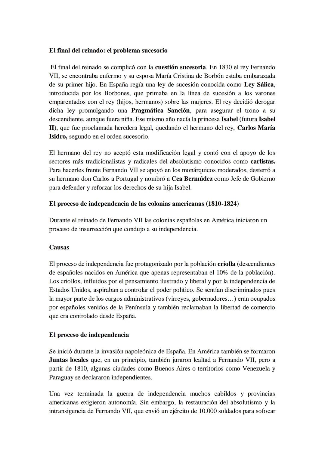 # CRISIS DEL ANTIGUO RÉGIMEN (1788-1833). LIBERALISMO FRENTE A
ABSOLUTISMO.
La Guerra de la Independencia: antecedentes y causas. Bandos en