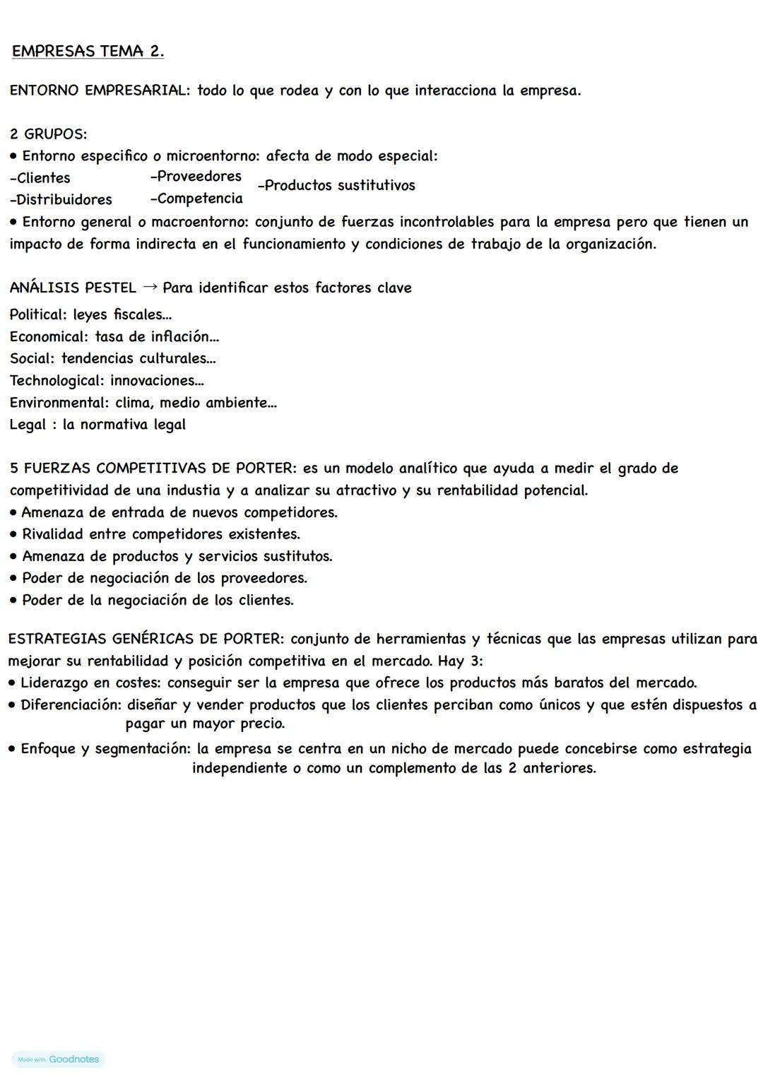 EMPRESAS TEMA 2.
ENTORNO EMPRESARIAL: todo lo que rodea y con lo que interacciona la empresa.
2 GRUPOS:
* Entorno especifico o microentorn