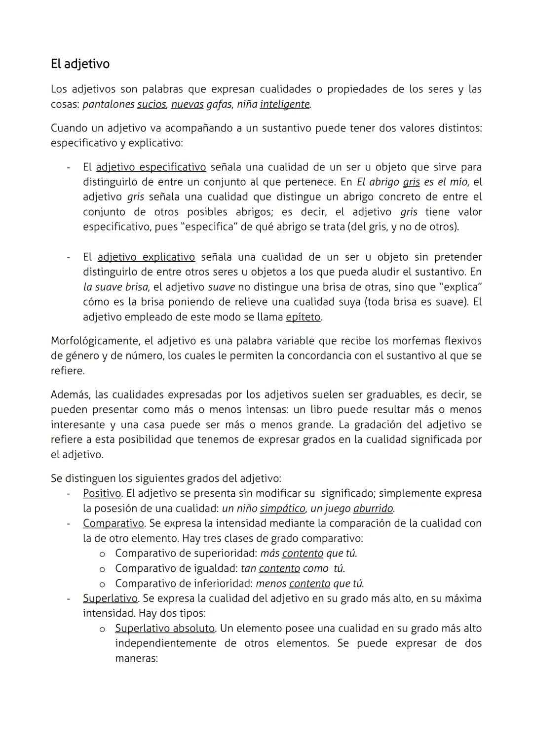 # LAS CATEGORÍAS GRAMATICALES
El sustantivo
Los sustantivos (también llamados nombres) son palabras con las que designamos y
clasificamos
