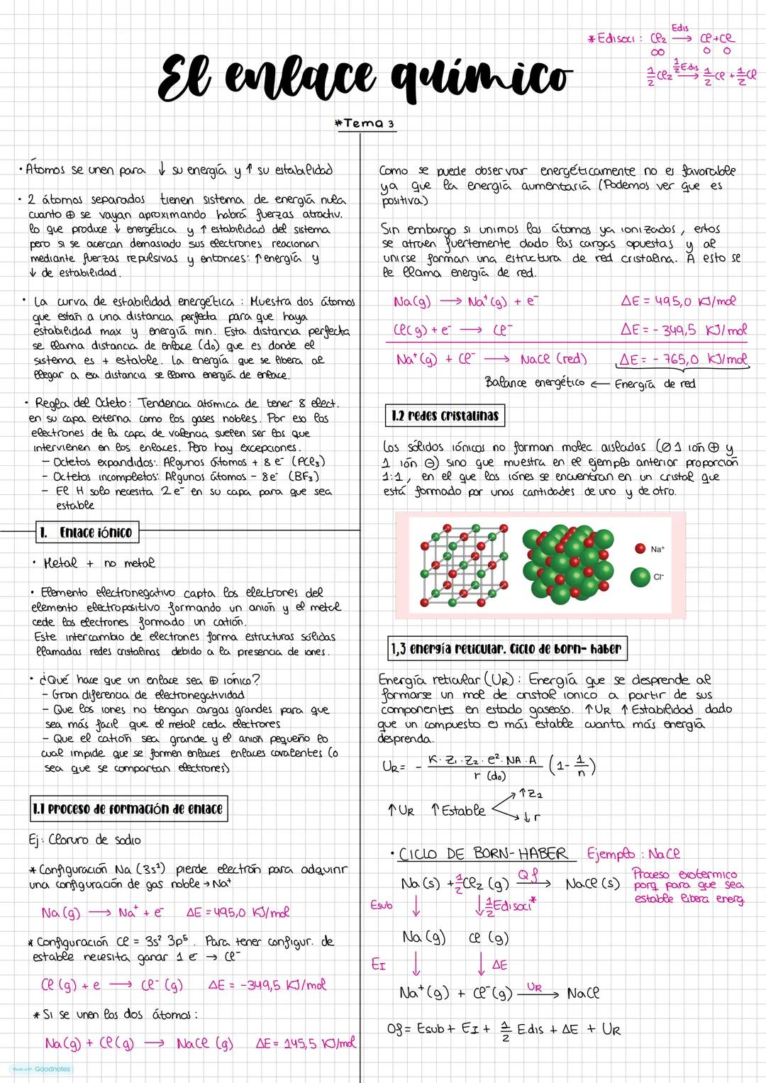 # El enlace quimico
• Atomos se unen para ↓ su energía y ↑ su estabilidad
#Tema 3
• 2 átomos separados tienen sistema de energia nula. cu