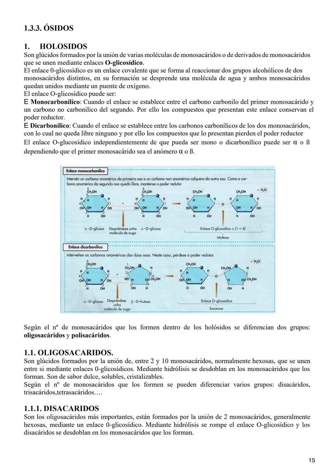 # 1.3. LOS GLÚCIDOS
Los glúcidos son biomoléculas orgánicas que están formadas principalmente por C, Hy О.
Su fórmula general empírica es C
