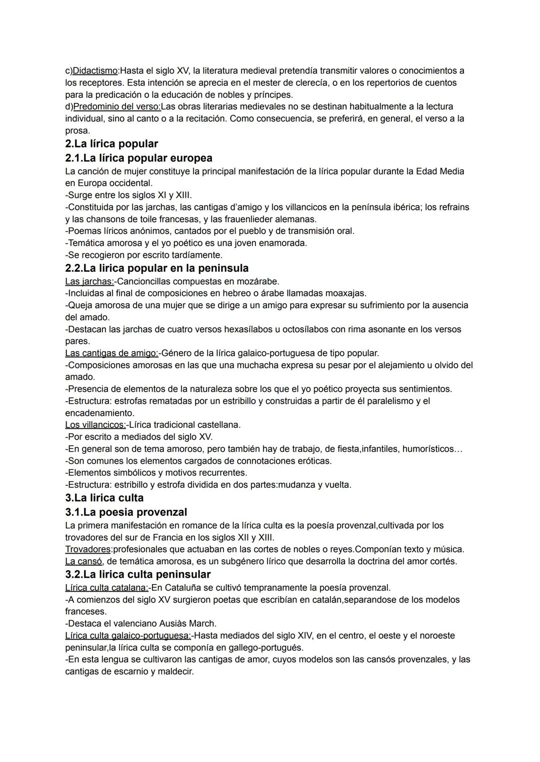 1.La edad media y su literatura
Período entre el año 476 hasta el año 1492.
Glosas emilianenses y Glosas silenses: -Primeros textos escritos