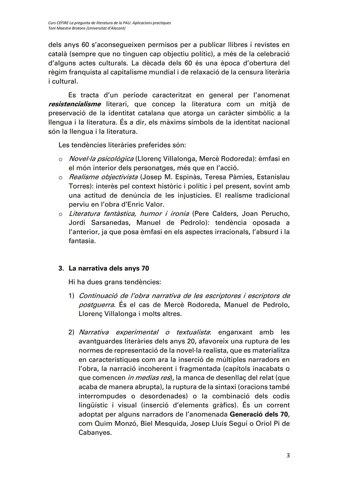 Curs CEFIRE La pregunta de literatura de la PAU. Aplicacions practiques
Toni Maestre Brotons (Universitat d'Alacant)
Mercè Rodoreda, La plaç