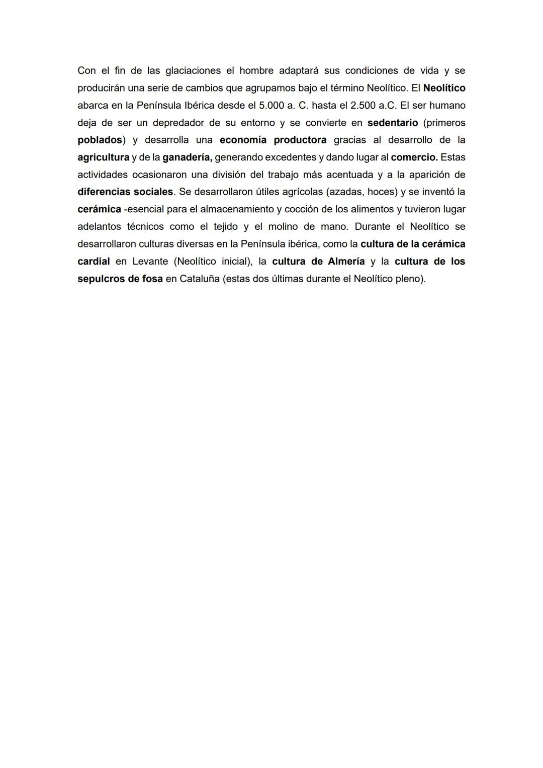 BLOQUE 1. LA PREHISTORIA Y LA EDAD ANTIGUA EN LA PENÍNSULA IBÉRICA.
Epígrafe 1.1. El Paleolítico y el Neolítico.
-
La Prehistoria es el térm