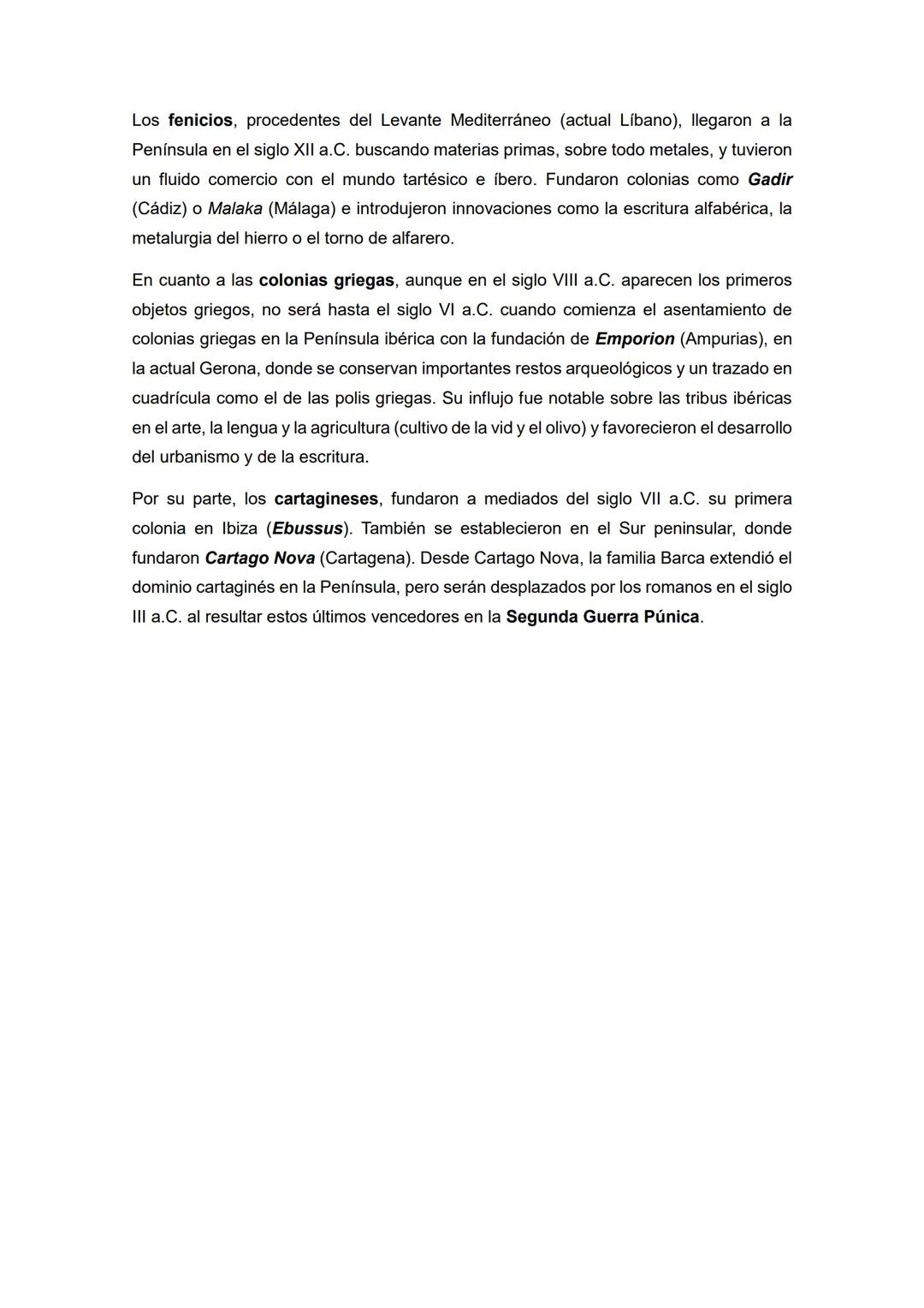 Epígrafe 1.2. Los pueblos prerromanos y las colonizaciones de los pueblos del
mediterráneo.
Durante el período comprendido entre 1.200 a.C.