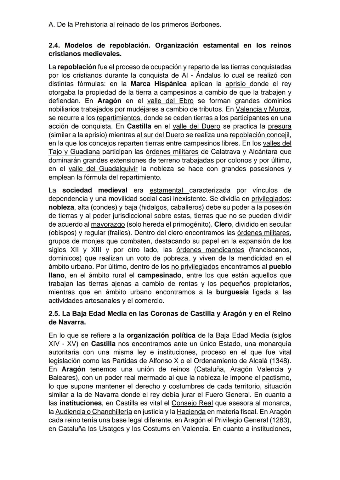 A. De la Prehistoria al reinado de los primeros Borbones.
Tema 2. La Edad Media en la Península Ibérica.
2.1. Al - Ándalus: evolución polí