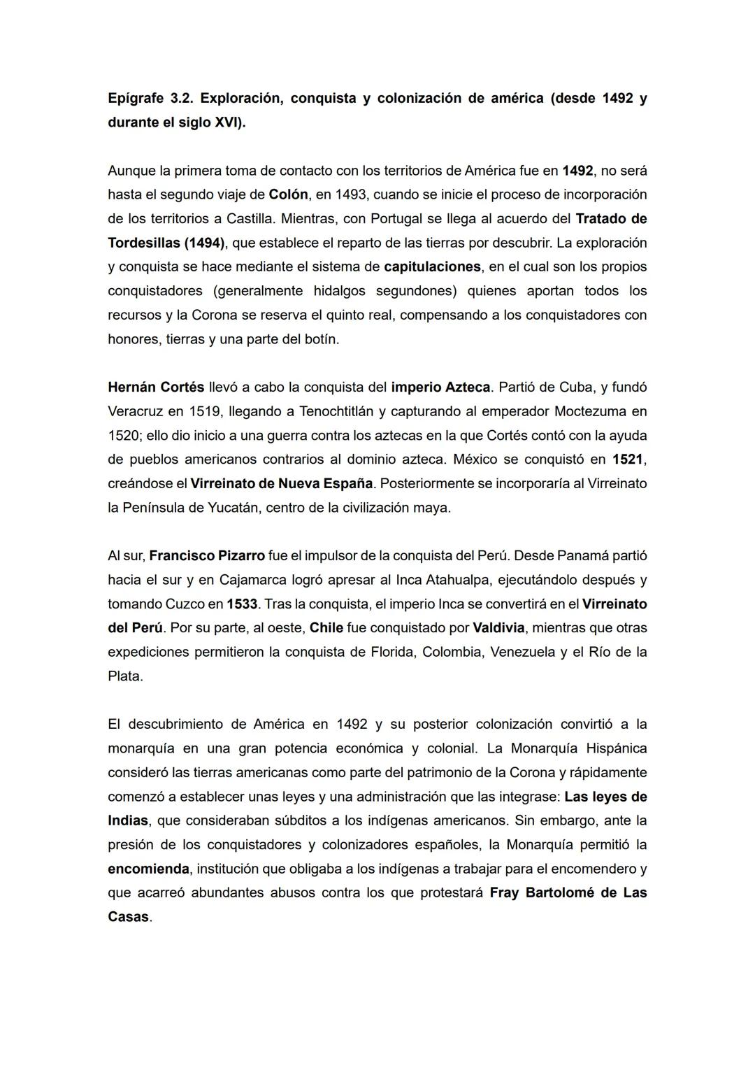 # Epígrafe 3.2. Exploración, conquista y colonización de américa (desde 1492 y
durante el siglo XVI).
Aunque la primera toma de contacto co