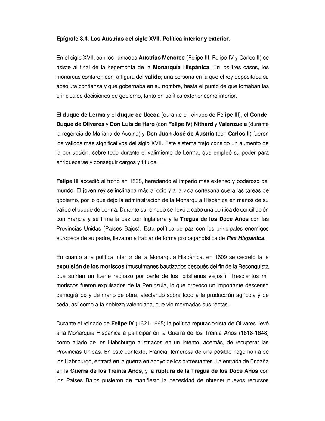 Bloque 3: Los Austrias del s.XVII