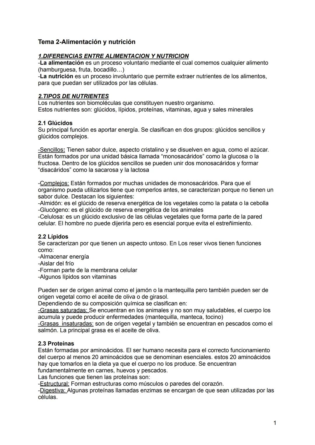 Tema 2-Alimentación y nutrición
1.DIFERENCIAS ENTRE ALIMENTACION Y NUTRICION
-La alimentación es un proceso voluntario mediante el cual com