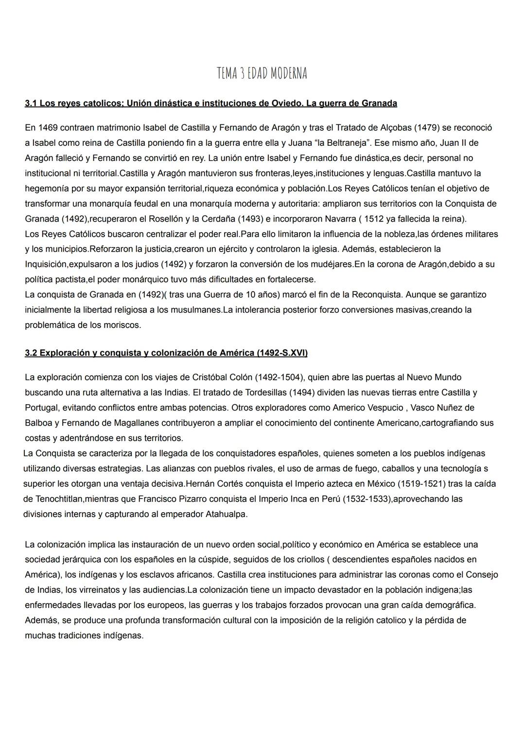 # TEMA 3 EDAD MODERNA
3.1 Los reyes catolicos; Unión dinástica e instituciones de Oviedo. La guerra de Granada
En 1469 contraen matrimonio