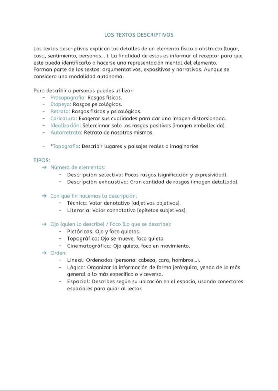 # LOS TEXTOS DESCRIPTIVOS
Los textos descriptivos explican los detalles de un elemento fisico o abstracto (lugar,
cosa, sentimiento, person