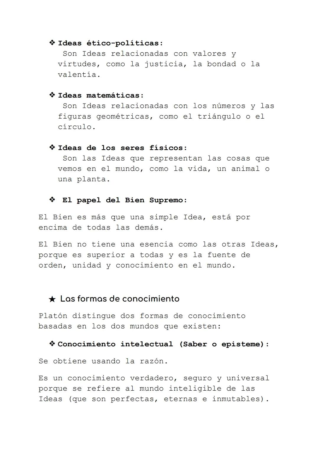 # TEMA 2: PLATón
★ Estructura de la realidad. Ideas y mundo físico:
Platón propone que existen dos realidades
diferentes:
* EL MUNDO DE