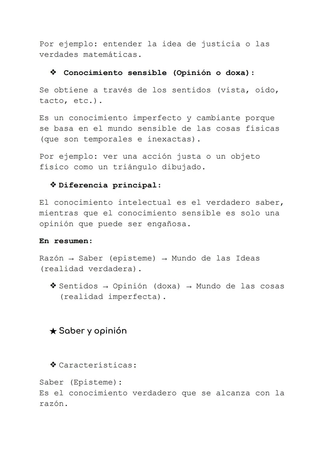 # TEMA 2: PLATón
★ Estructura de la realidad. Ideas y mundo físico:
Platón propone que existen dos realidades
diferentes:
* EL MUNDO DE