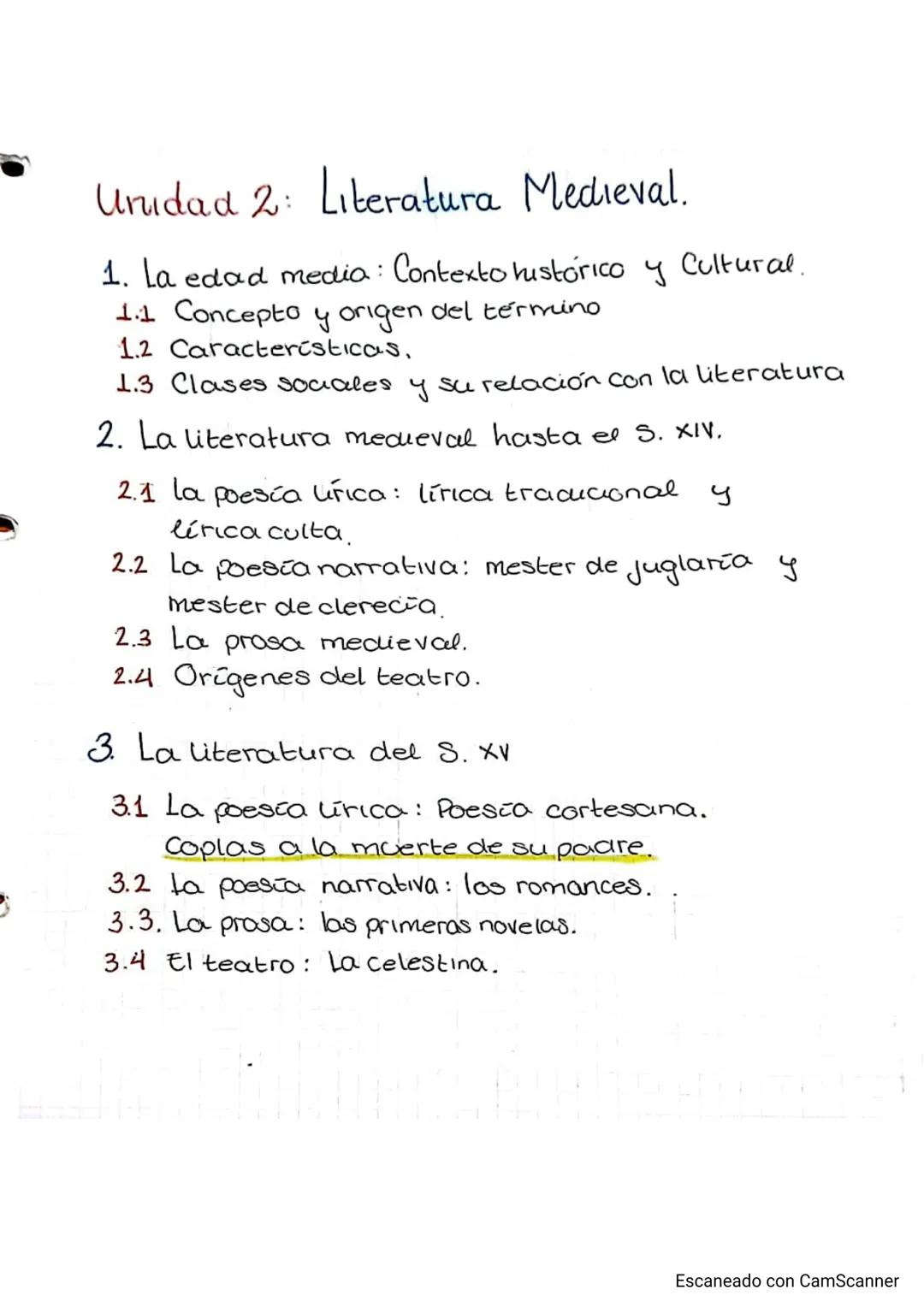 Urudad 2: Literatura Medieval.
1. La edad media: Contexto histórico y Cultural.
1.1 Concepto y origen del término
1.2 Características.
1