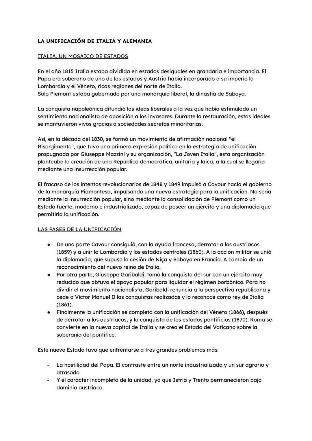 # TEMA 4: MOVIMIENTOS LIBERALES Y NACIONALES
EL RETORNO AL VIEJO ORDEN (RESTAURACIÓN DEL CONGRESO DE VIENA)
Las grandes potencias (Austria