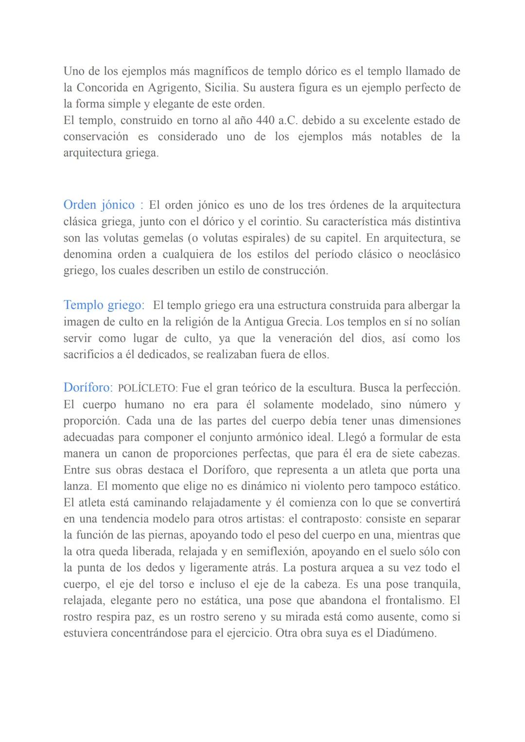 # Grecia
| Teoría | Práctica |
| ----------- | ----------- |
| Orden dórico | El Partenón |
| Orden Jónico | Tribuna de las Cariátides |
|