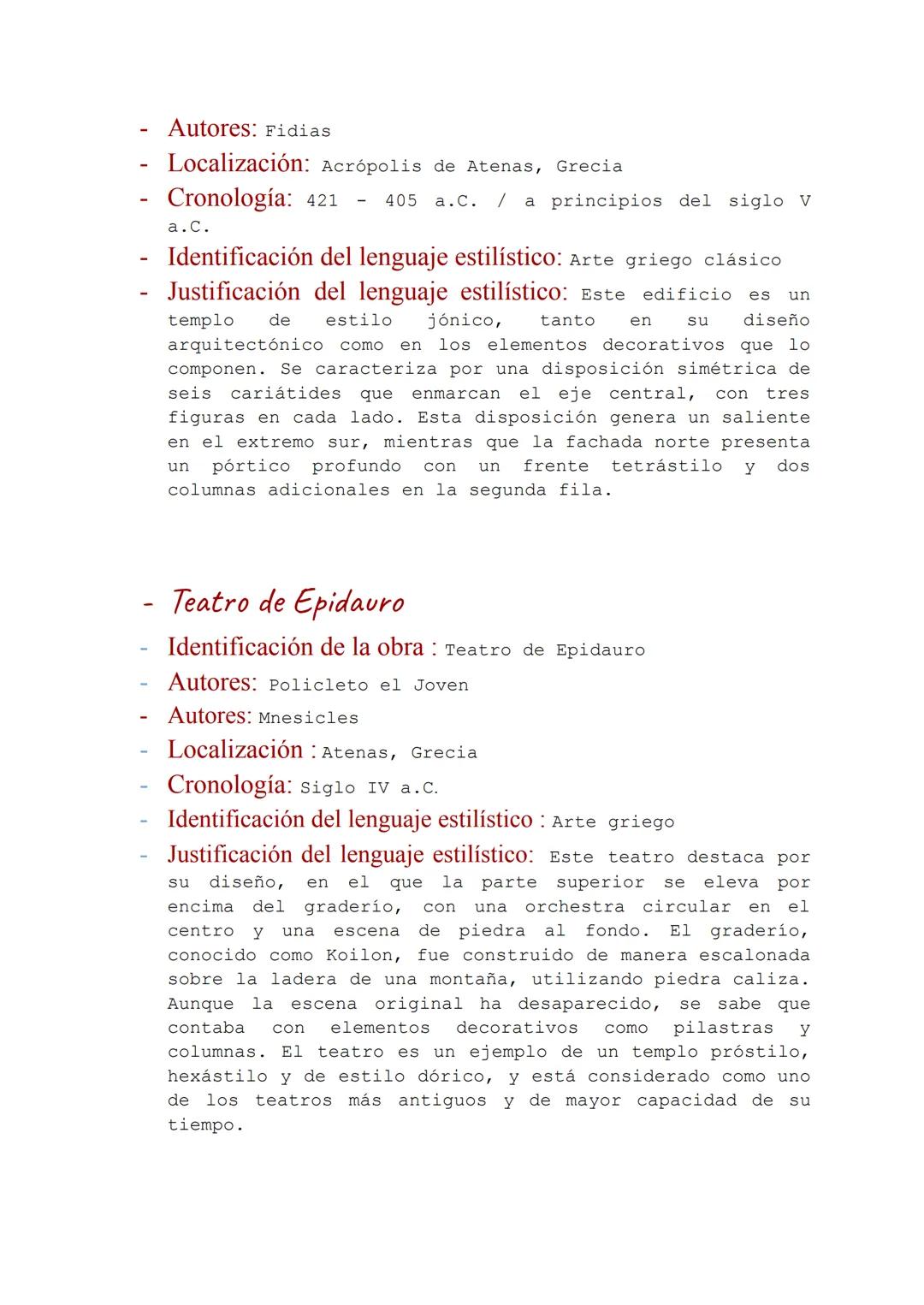 # Grecia
| Teoría | Práctica |
| ----------- | ----------- |
| Orden dórico | El Partenón |
| Orden Jónico | Tribuna de las Cariátides |
|