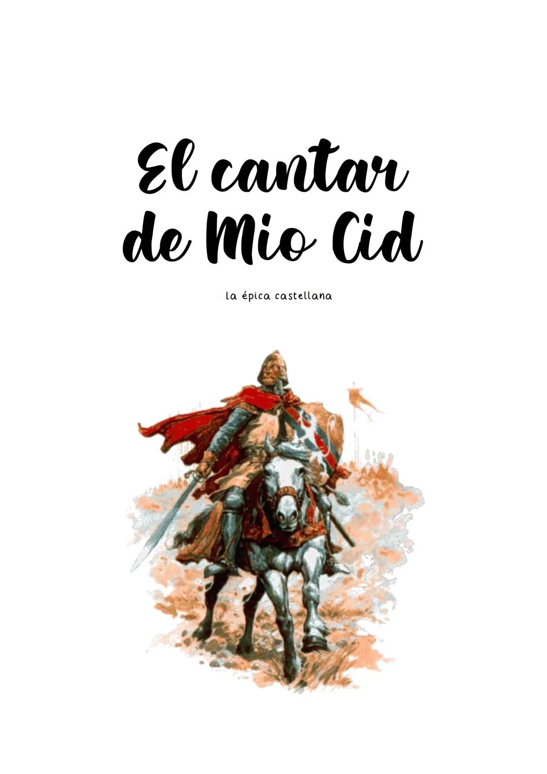 El cantar
de Mio Cid
La épica castellana ÍNDICE
1. El cantar de Mio Cid
2. Autoría y fecha de composición
3. Temas
4.
Estructura
5. Métrica
