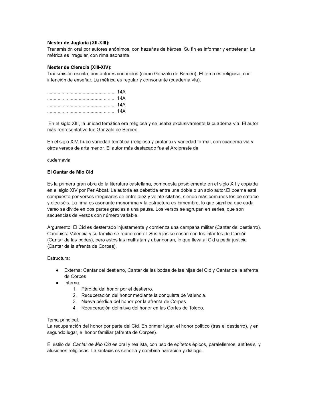 Literatura Bachillerato