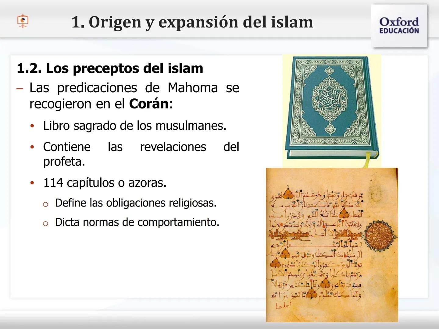 El Islam y
Al-Andalus 1. Origen y expansión del islam
1.1. El medio natural
- El islam surgió en una región
desértica,
Arábiga.
la Península