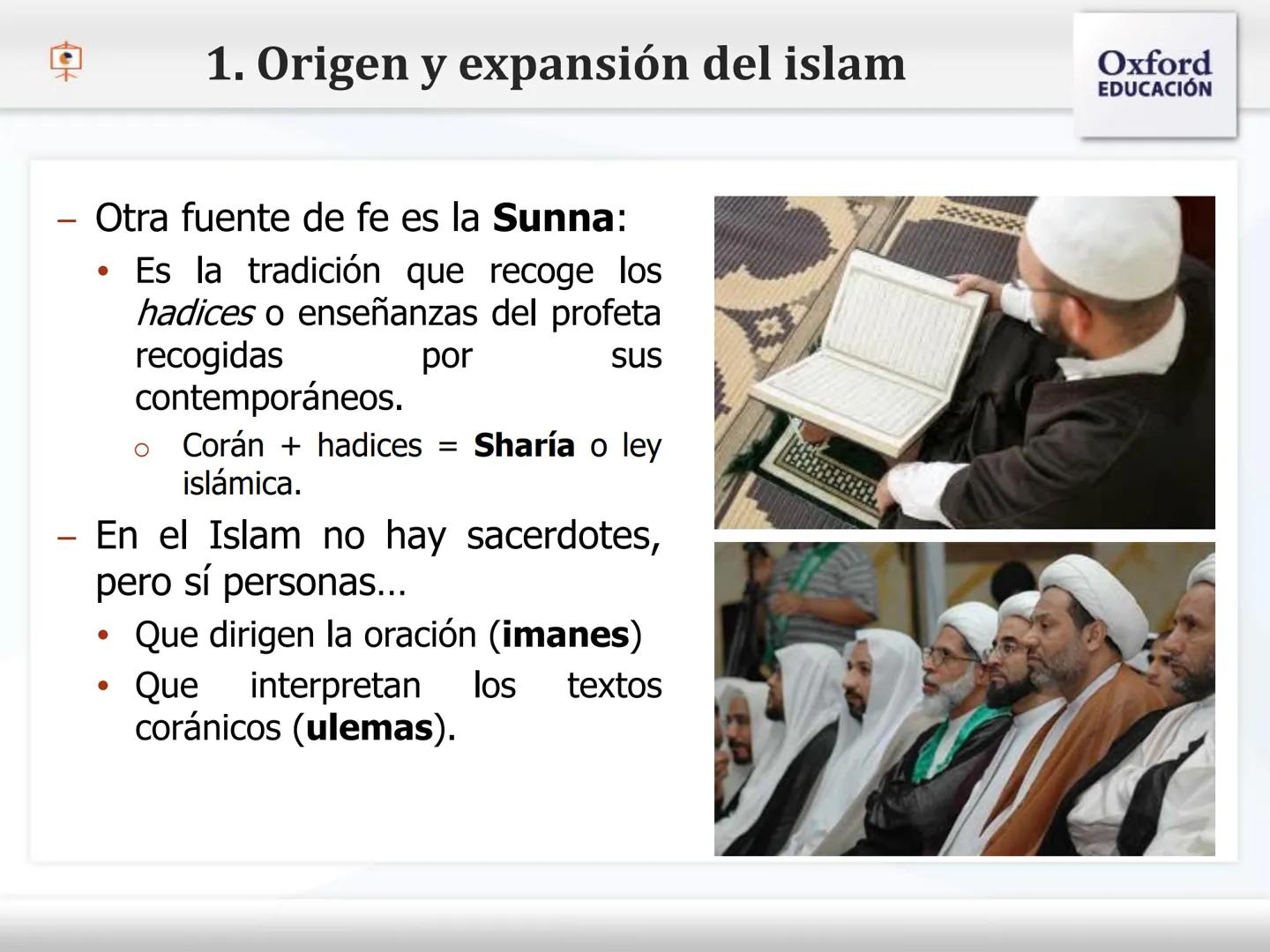 El Islam y
Al-Andalus 1. Origen y expansión del islam
1.1. El medio natural
- El islam surgió en una región
desértica,
Arábiga.
la Península