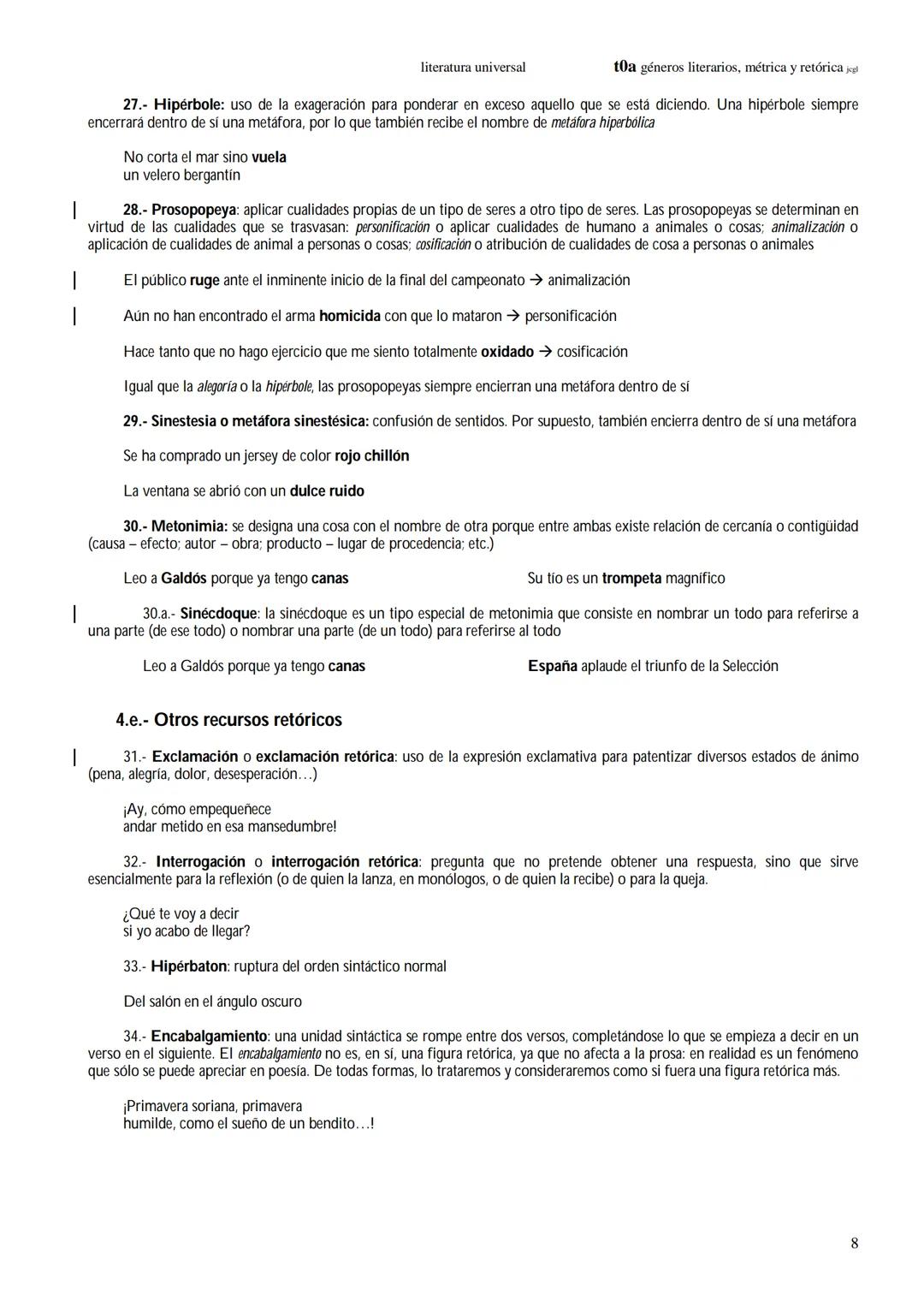 literatura universal
toa géneros literarios, métrica y retórica jegl
1.- géneros y subgéneros literarios
2.- nociones de métrica
3.- estrofa