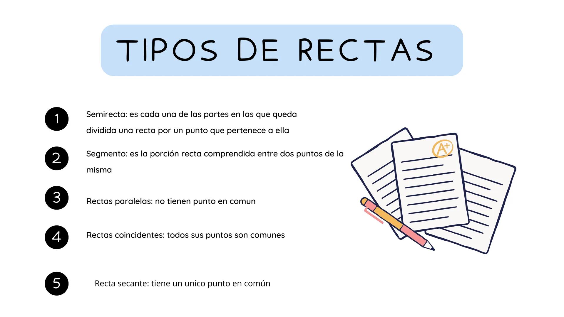 ויויוי
זיויו
TEMA 2 GEOMETRÍA
ויויויב
Lיויויויוי 1
TIPOS DE RECTAS
Semirecta: es cada una de las partes en las que queda
dividida una recta