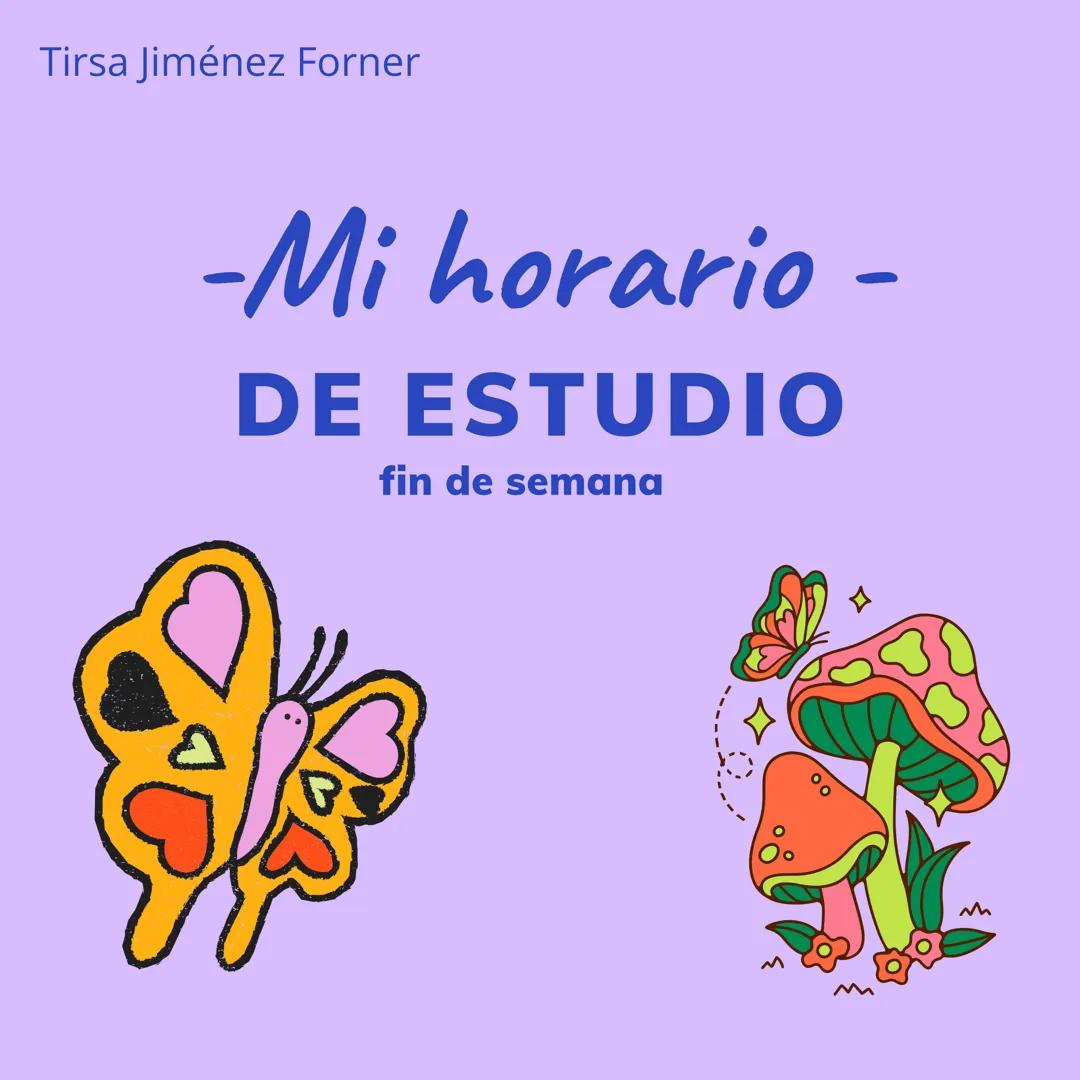 Mi horario de estudios (fin de semana)