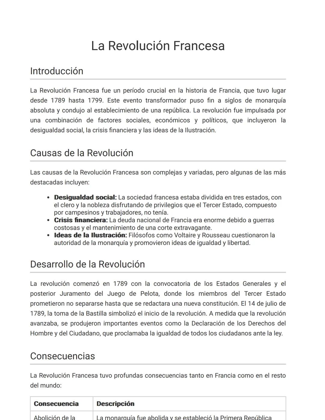 # La Revolución Francesa
Introducción
La Revolución Francesa fue un período crucial en la historia de Francia, que tuvo lugar
desde 1789 h