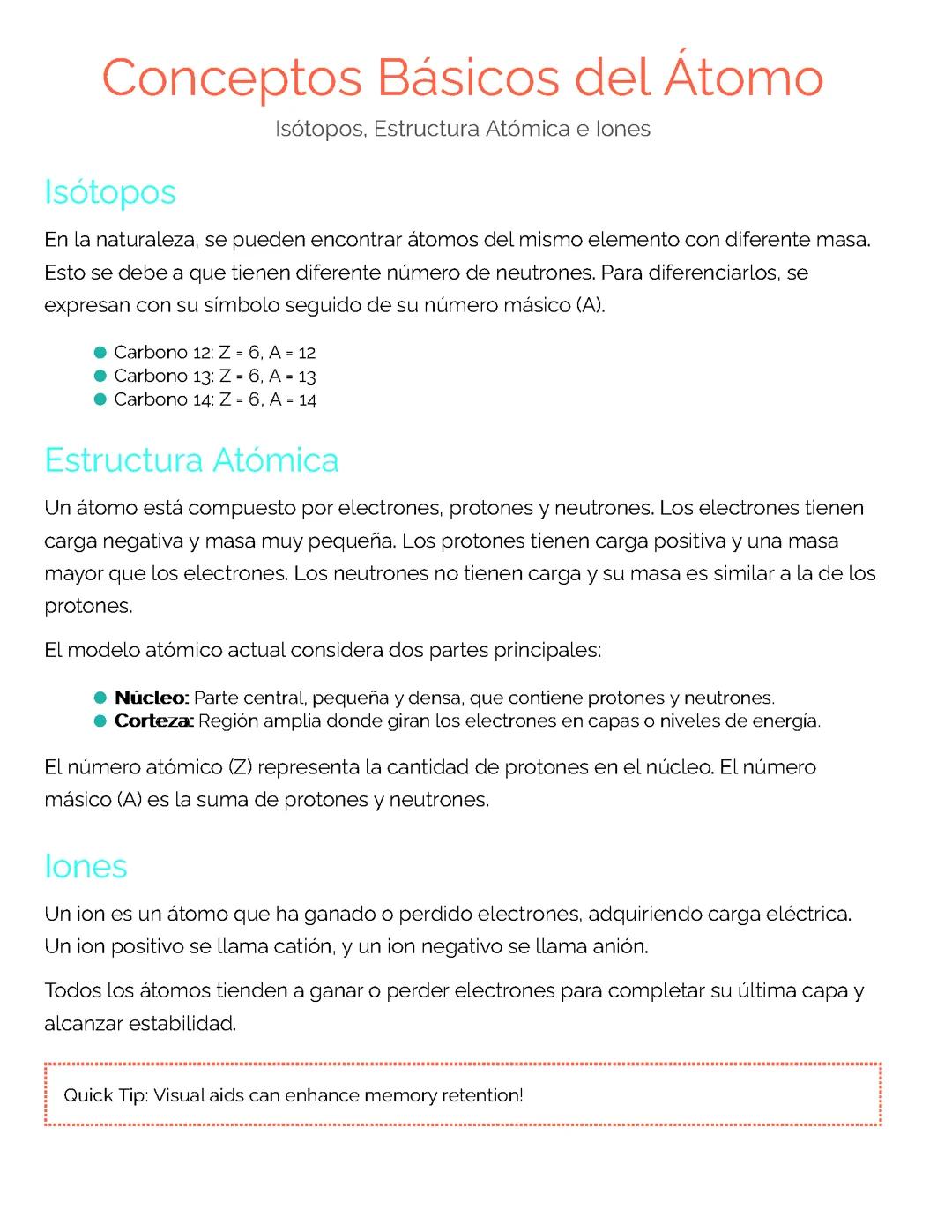 Conceptos Básicos del Átomo