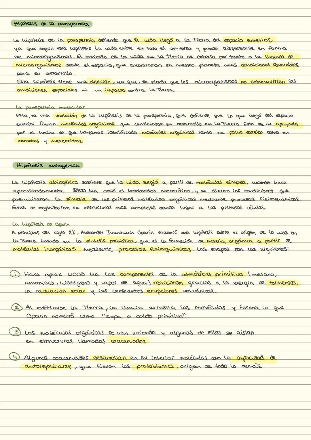 #Sample El origen de la vida
1.2. Hipotesis sobre el origen de la vida
Hipstesis de la generación espontanea
Esta hipótesis sugiere que la v