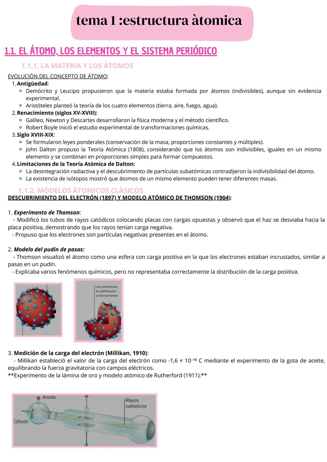 # tema 1:estructura àtomica
1.1. EL ÁTOMO, LOS ELEMENTOS Y EL SISTEMA PERIÓDICO
1.1.1. LA MATERIA Y LOS ÁTOMOS
EVOLUCIÓN DEL CONCEPTO DE