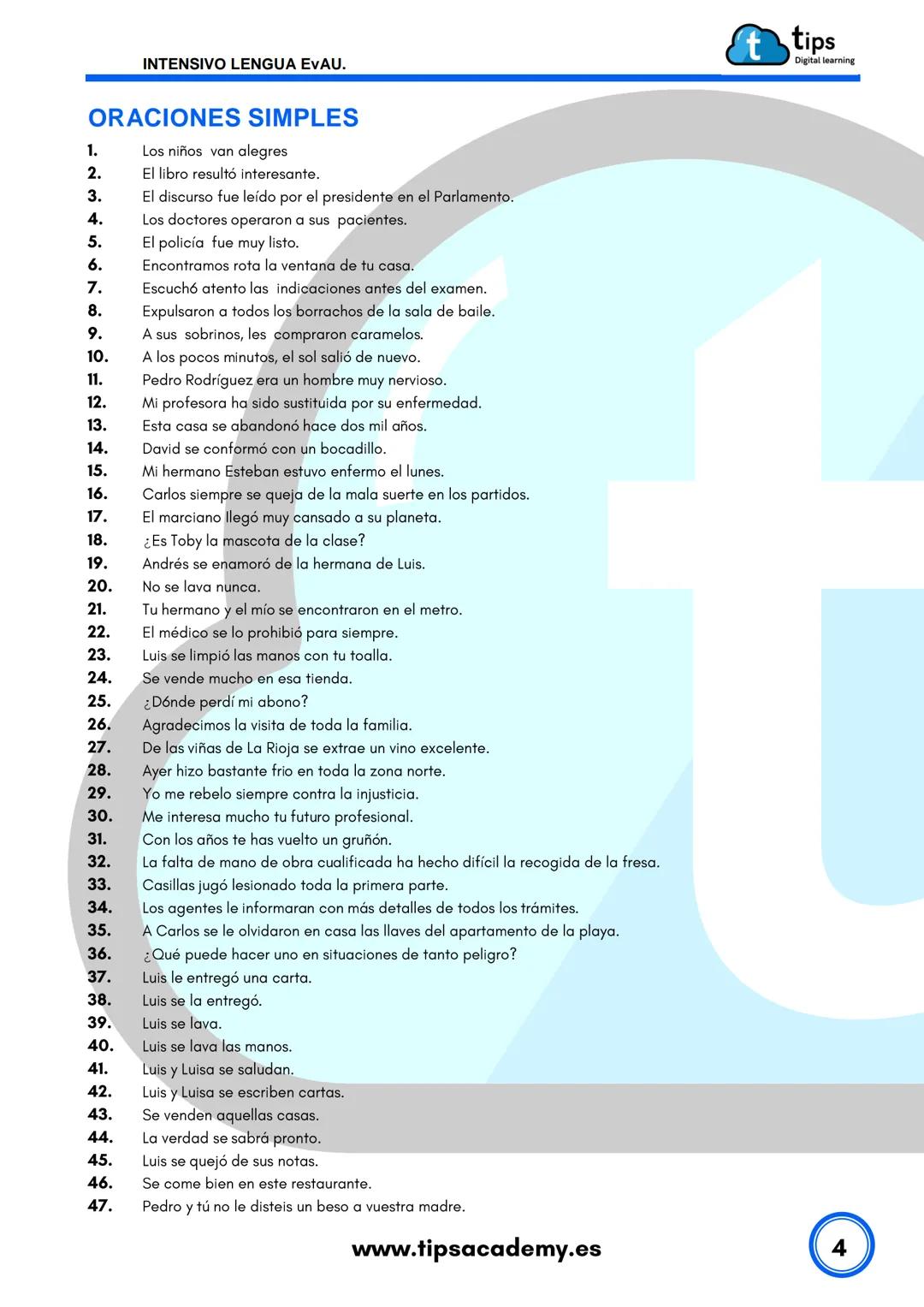 # LENGUA
2º BACHILLERATO
Cuadernillo intensivo selectividad
www.tipsacademy.es # tips
Digital learning
INTENSIVO LENGUA EvAU.
# ANÁLISIS