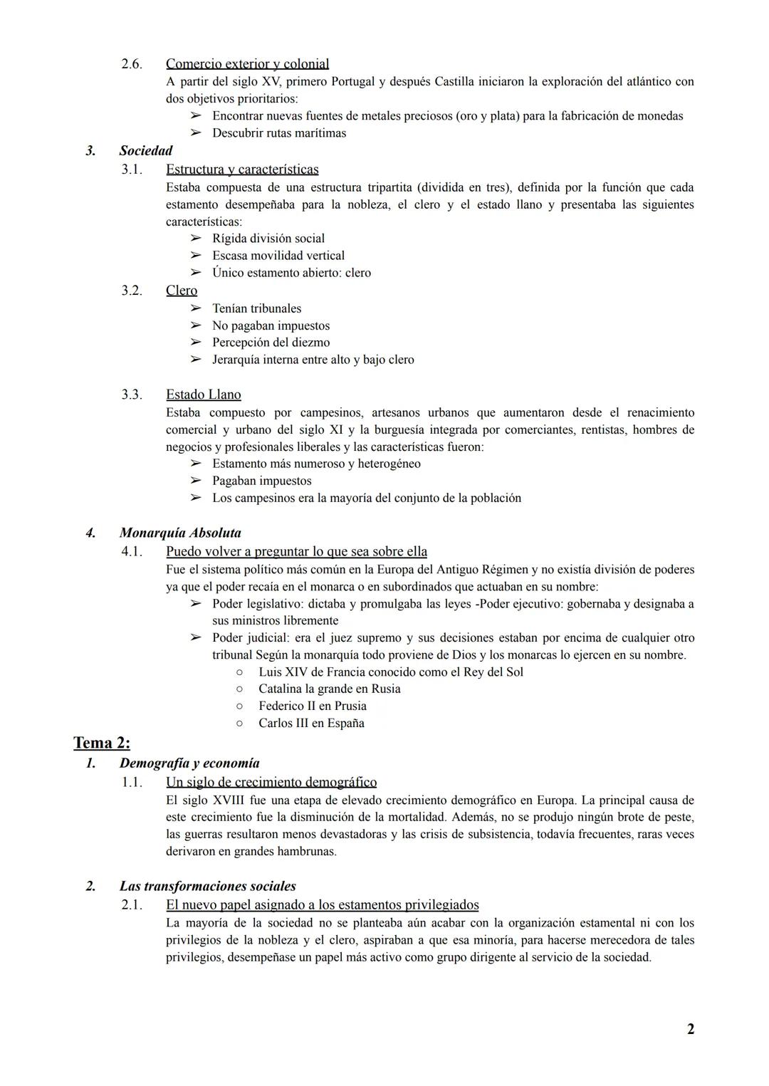 # Trimestral 1 - Historia
Tema 1:
1. Antiguo Régimen en Europa
1.1. Características del Antiguo Régimen
Las características que caracter