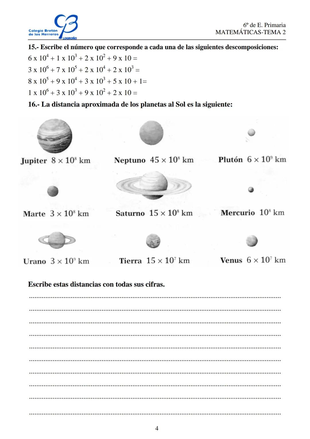 # Colegio Breton
de los Herreros
LOGROÑO
# POTENCIAS Y RAICES
6º de E. Primaria
MATEMÁTICAS-TEMA 2
# POTENCIA DE UN NÚMERO
El cuadrado de