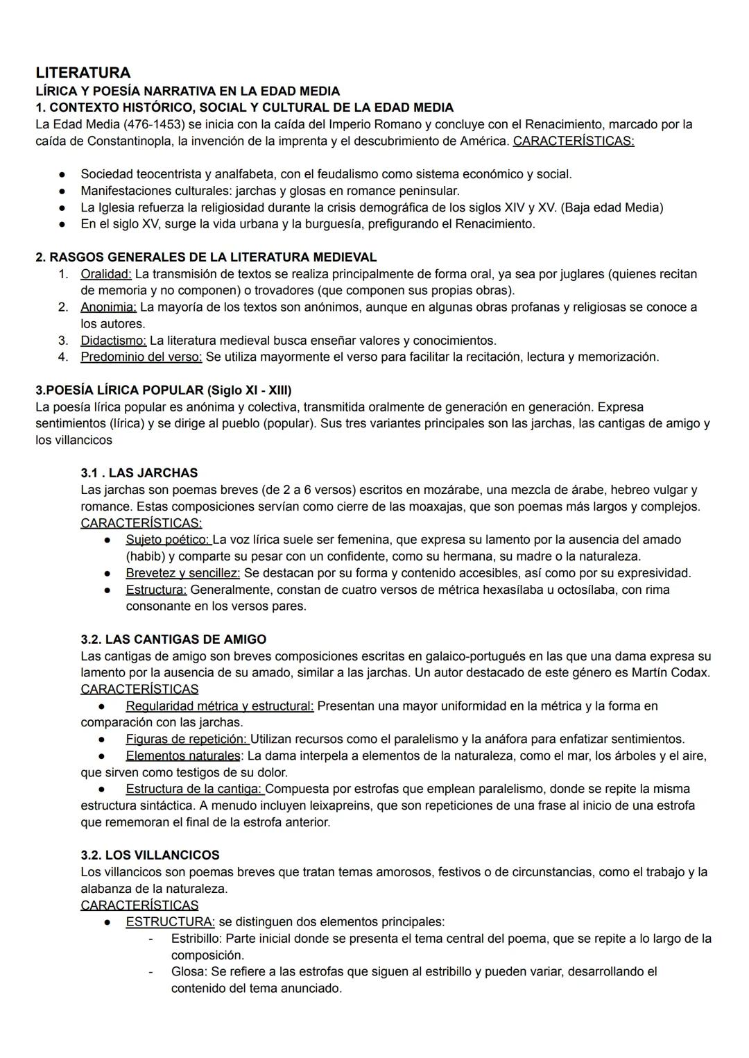 # LITERATURA
LÍRICA Y POESÍA NARRATIVA EN LA EDAD MEDIA
1. CONTEXTO HISTÓRICO, SOCIAL Y CULTURAL DE LA EDAD MEDIA
La Edad Media (476-1453