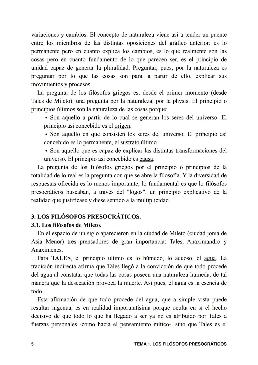 # TEMA 1. LOS FILÓSOFOS PRESOCRÁTICOS.
## 1. INTRODUCCIÓN.
Suele decirse acertadamente que la filosofia y la ciencia aparecen cuando se
ab