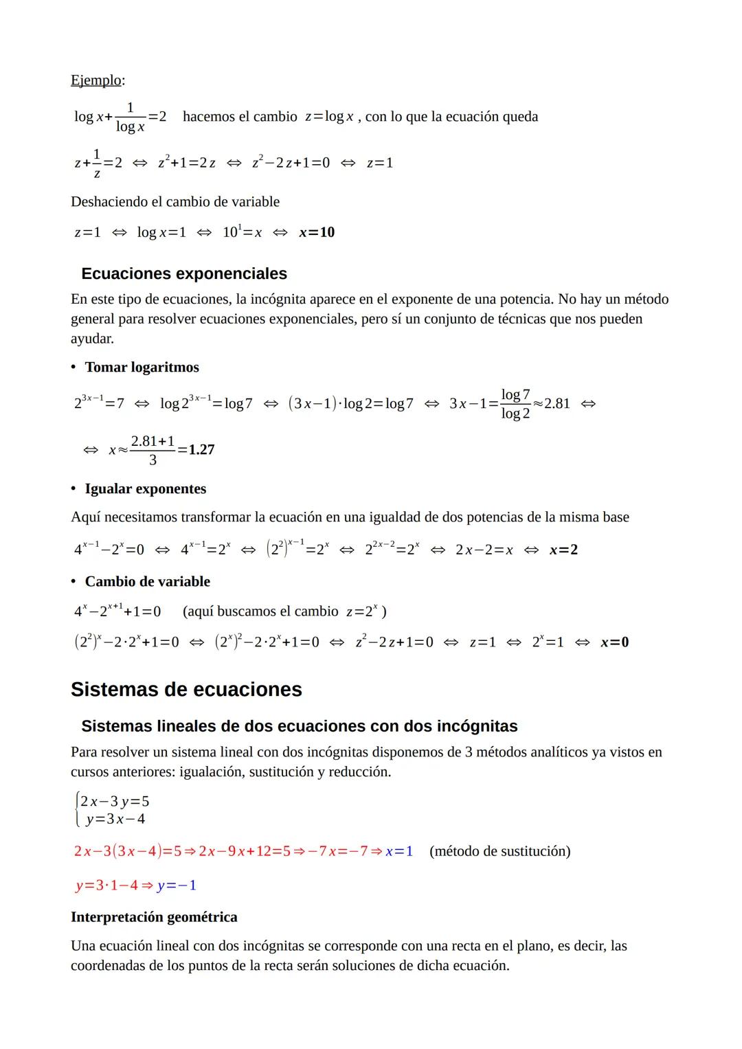 Tema 1 - Ecuaciones, inecuaciones y sistemas
Polinomios
Operaciones
• Suma:
(3xª−2x³+4x²-3x+1)+(2xª−4x³+2x²−x+3)=5x²-6x³+6x²-4x+4
⚫ Resta:
•