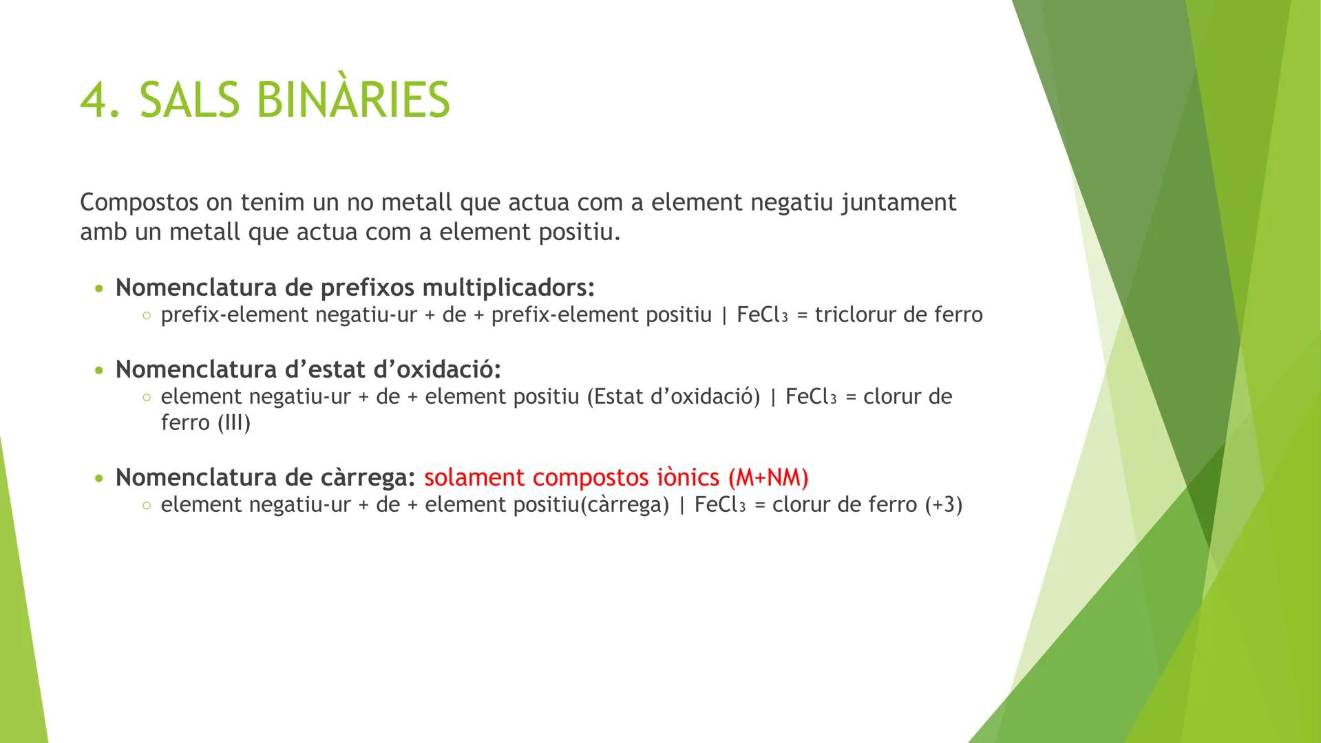 # ÍNDEX
1. NORMES DE FORMULACIÓ
2. HIDRURS
3. ÒXIDS
4. SALS BINÀRIES
5. HIDRÒXIDS
6. OXOÀCIDS
7. OXOSALS # 1. NORMES DE FORMULACIÓ
* For