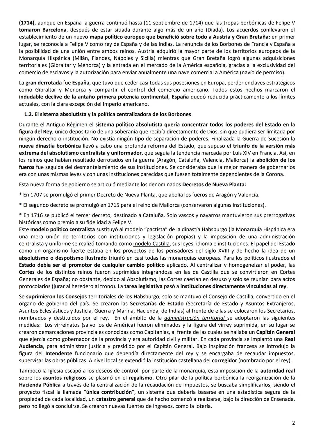 Unidad 7. El siglo XVIII. Borbones y reformismo
En 1700 se instala en España una nueva dinastía, los Borbones. El proceso no fue fácil al g