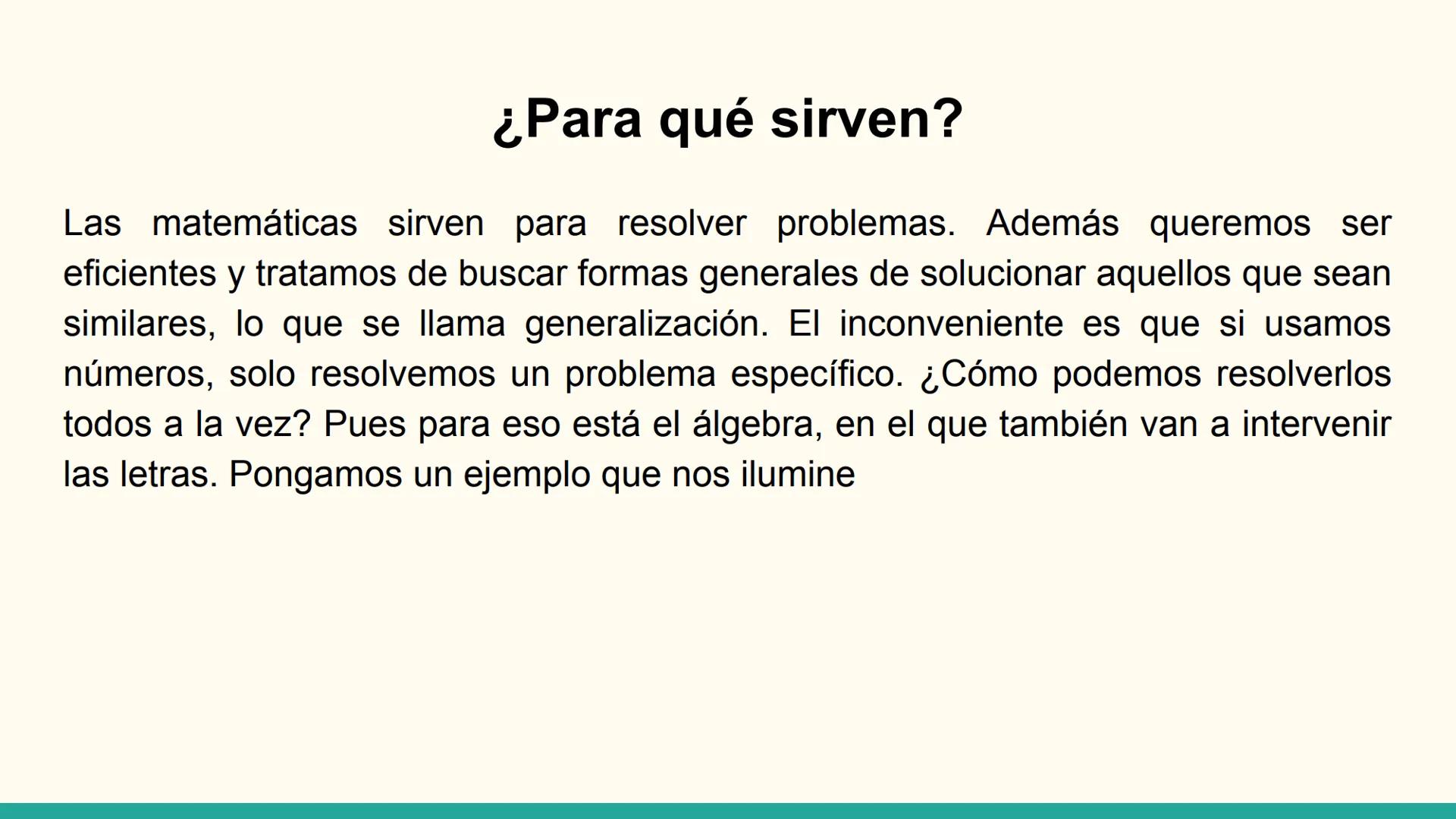 UD2: Expresiones algebraicas ¿Qué es una expresión algebraica?
Una expresión algebraica es toda combinación de números y letras unidas por l